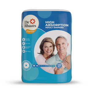 Dr Rhazes High Absorption Adult Diapers (Medium 85-125 CM) 10 pcs