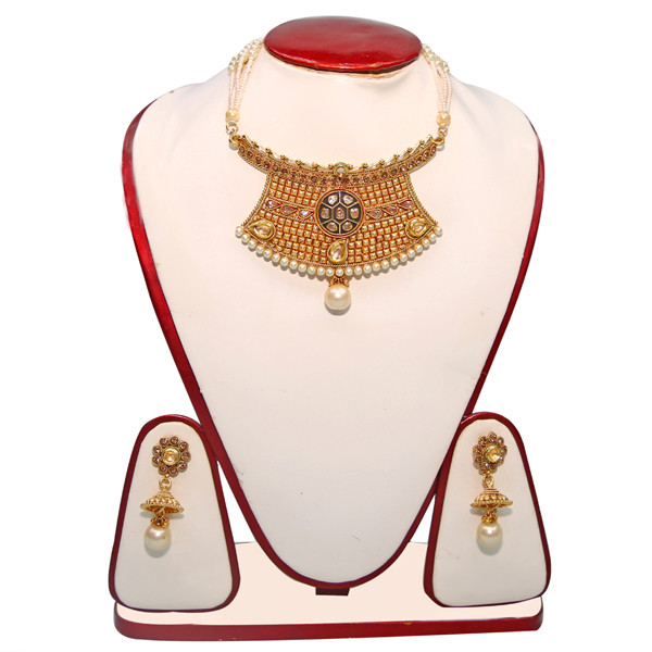 Artificial Gold Plated Jewelry Necklace Set For Women