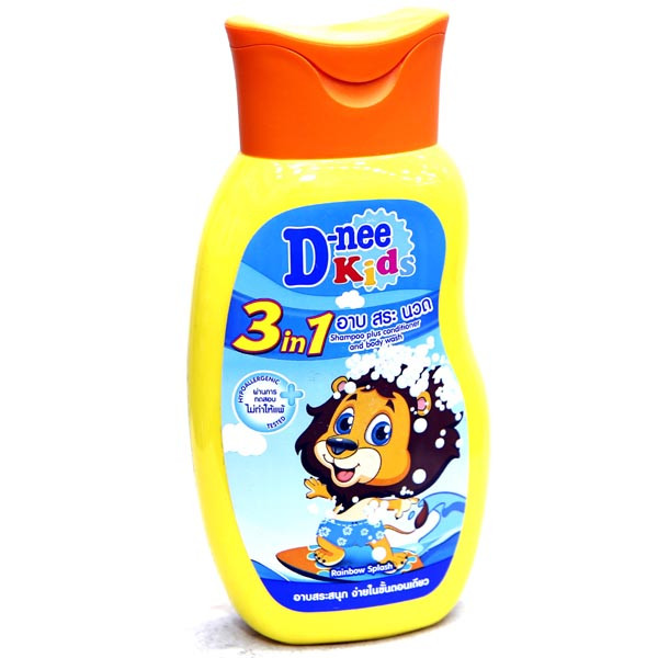 D-Nee kids 3 in 1 Shampoo plus Conditioner Baby Wash Rainbow (200ml)