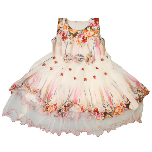 Baby Lien frock with exclusive designing lace & flowers 1-3 Year