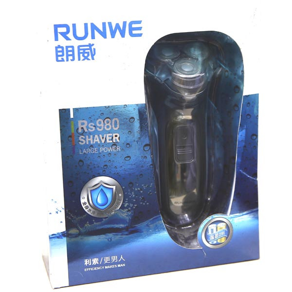 RUNWE Rs980 Electric Rotary Shaver Rechargeable Cordless Razor with Beard Trimmer for Men Wet and Dry Shaving